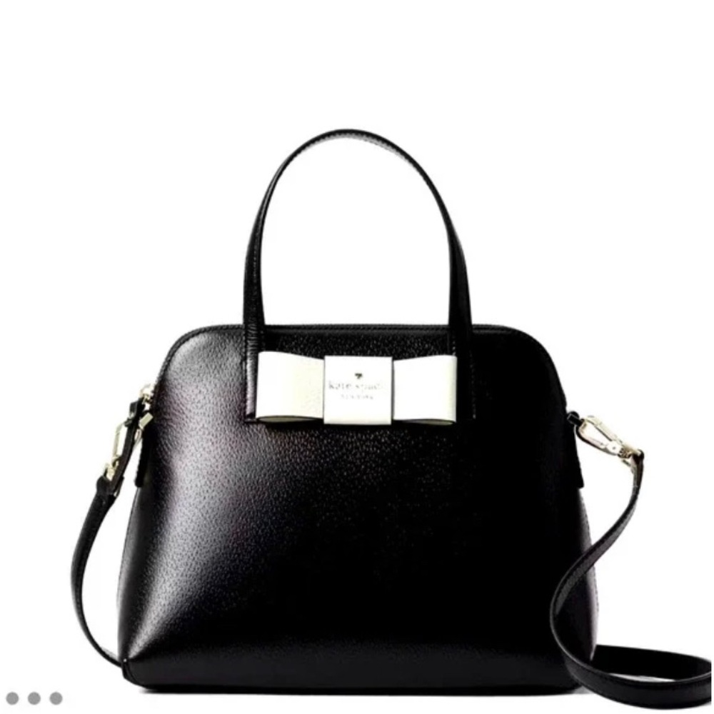 Brand new Kate Spade black bowler bag with white bow. - Picture 2 of 4